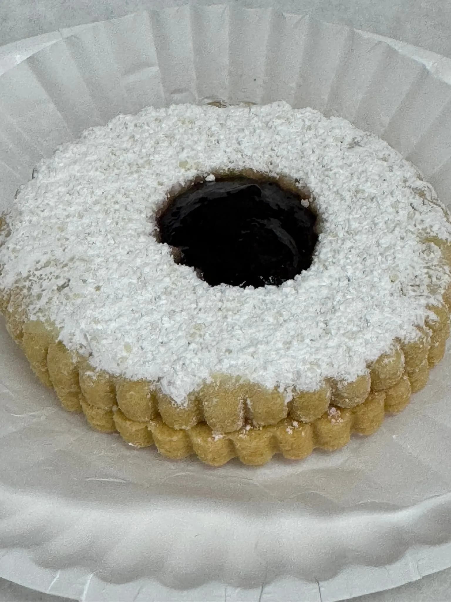 Chocolate-glazed danish from this morning's bakery case