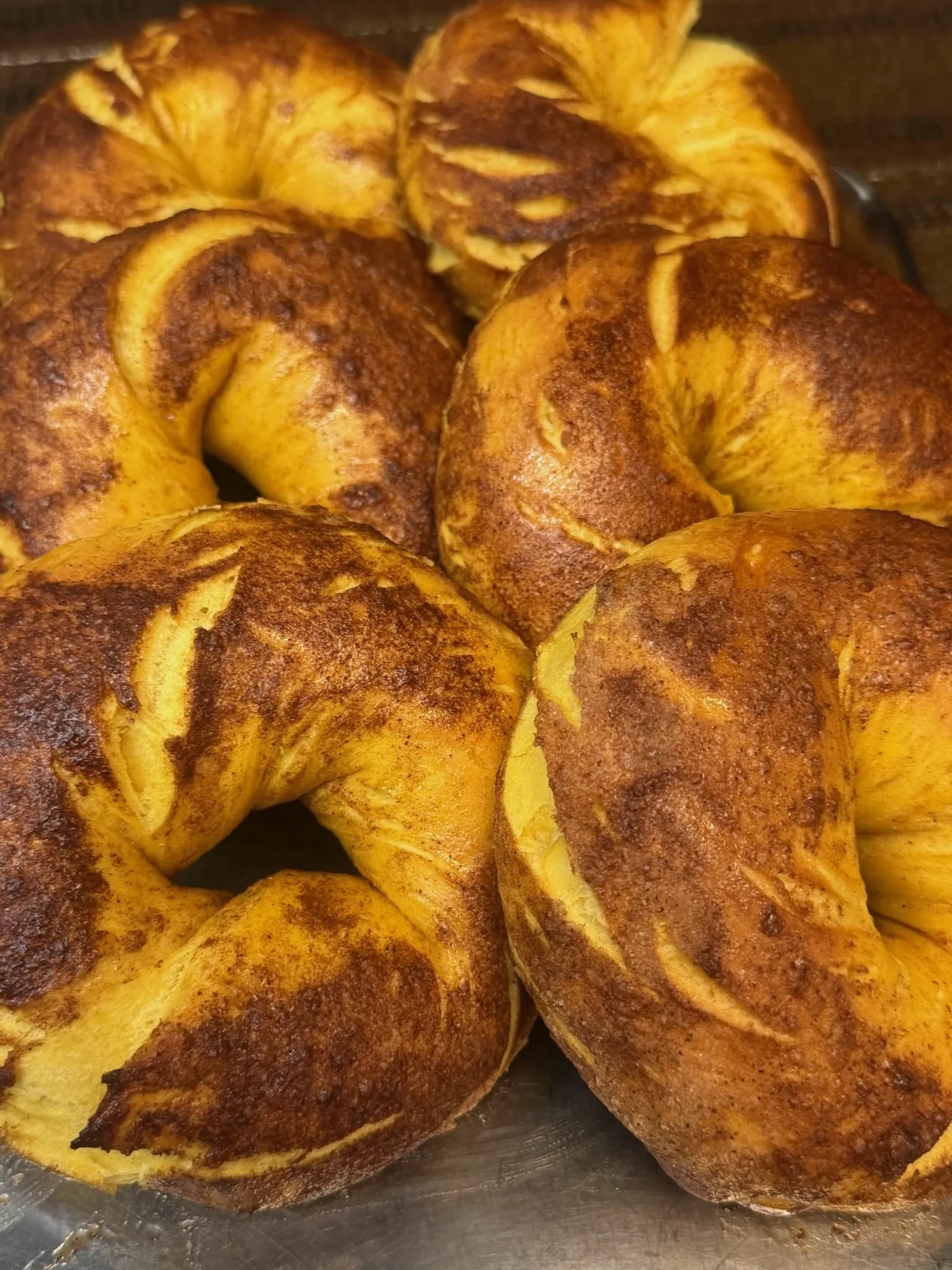 Bialys, fresh-baked with their classic caramelized onion centers
