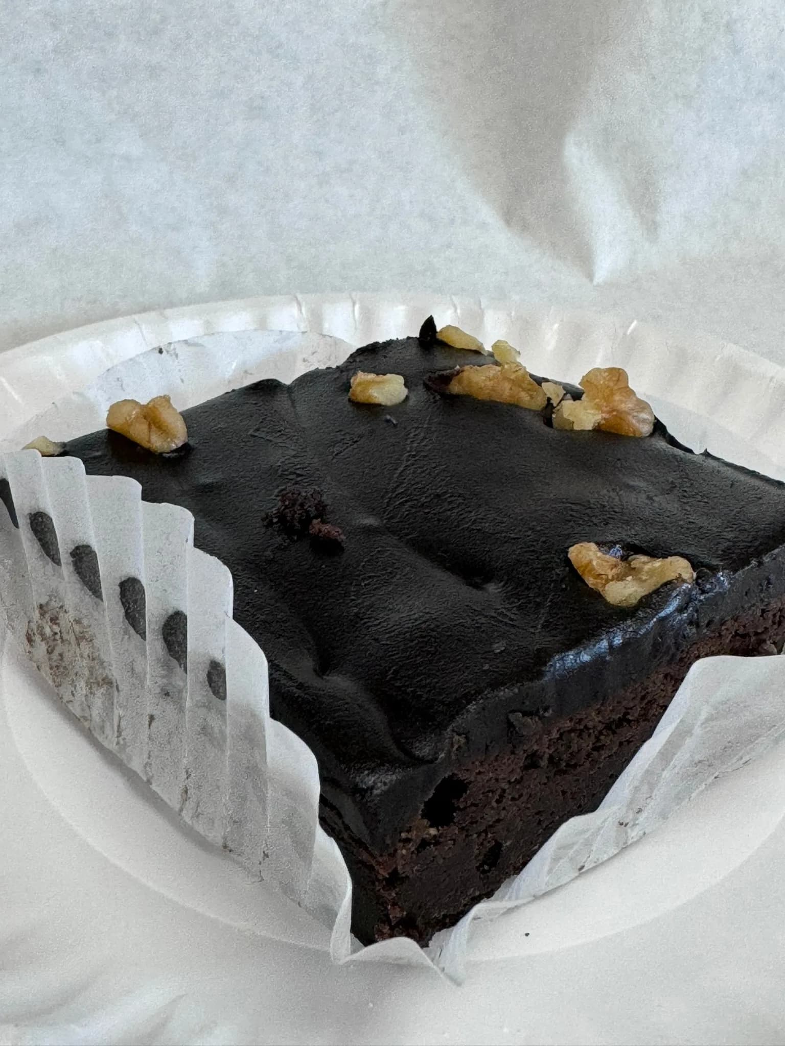 Our Walnut Brownie — fudgy chocolate with toasted walnuts on top