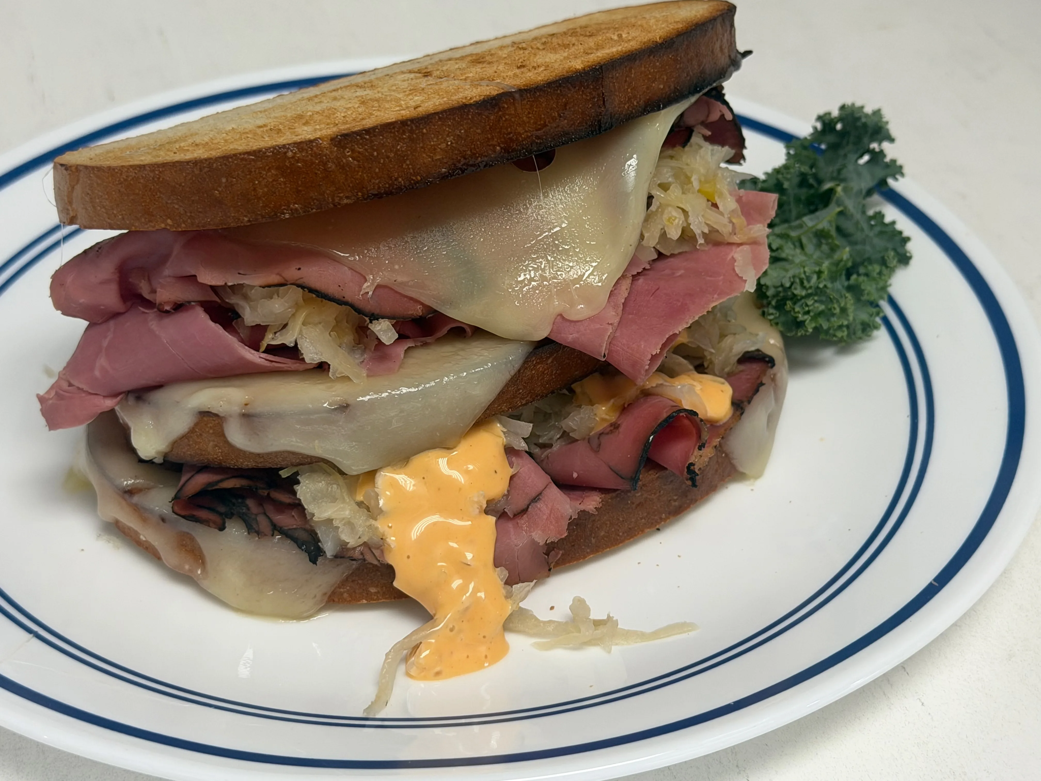Hot pastrami Reuben